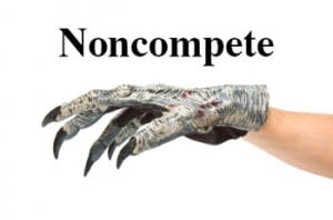 photo of noncompete agreement with claws instead of clause