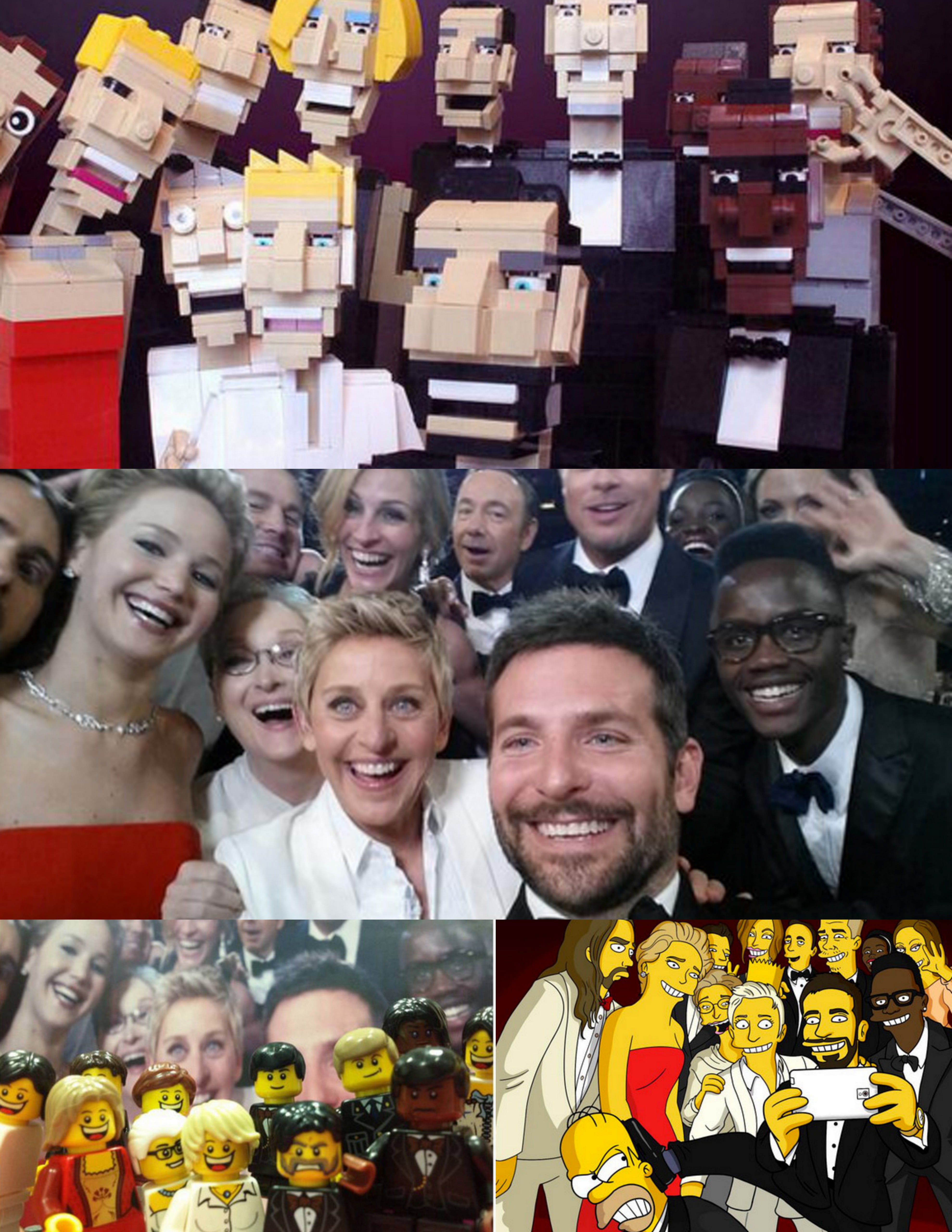 The 2014 Oscar selfie featuring Ellen, Bradley Cooper and others.