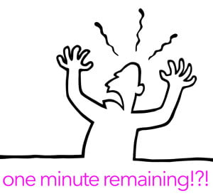 photo of frustrated person on learning there is one minute remaining on operating system update