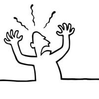 right facing image of frustrated person after learning that there is '1 minute remaining' in operating system update