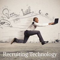 picture of business man running madly with computer