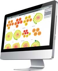 photo illustration of Orgvue software running on Apple iMac