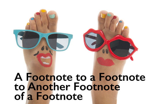 photo of feet wearing sunglasses and lipstick with text across photo.