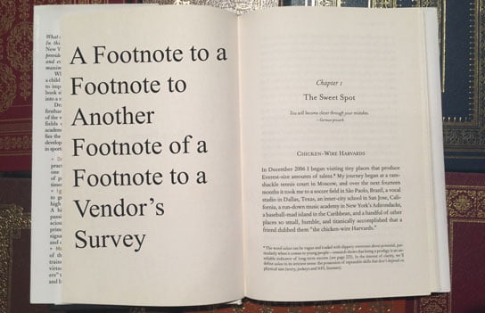 photo of book showing footnote and article title on HRExaminer.com by John Sumser
