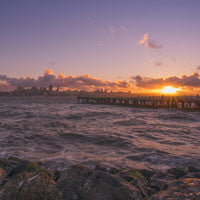 photo of San Francisco skyline at sunset