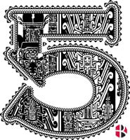 5-links five vector art of number 5 with ancient background and HRExaminer.com logo