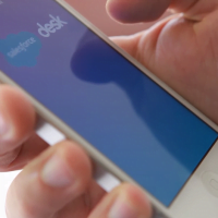 photo of smartphone showing salesforce.com desk mobile app in HRExaminer.com article by John Sumser May 6, 2015.