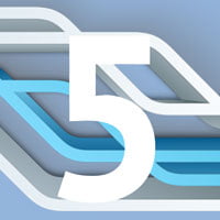 square crop version of conceptual graphic illustration with numeral 5
