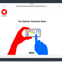image of tablet with report on screen from KeyInterval Research (Optimal Tech Stack)
