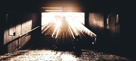 man exiting tunnel into bright light in HRExaminer.com feature image v7.16 for April 22, 2016 Know your audience