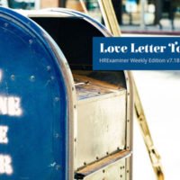 photo of US Mailbox with text 'send someone a love letter' on side in HRExaminer.com feature image v7.18 published May 6, 2016