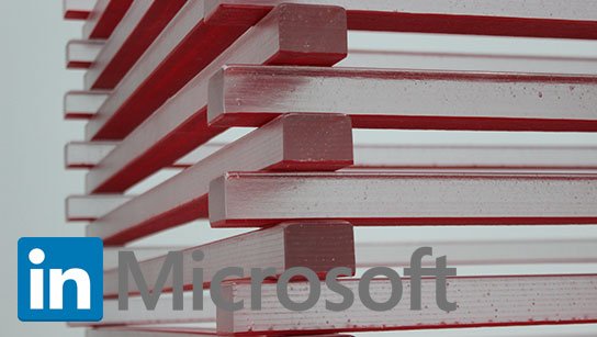 photo of stacked blocks with imagined linkedin Microsoft logo